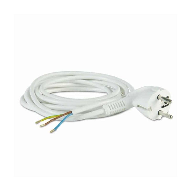 4 meter VMVL kabel snoer met stekker wit 3 x 15mm2