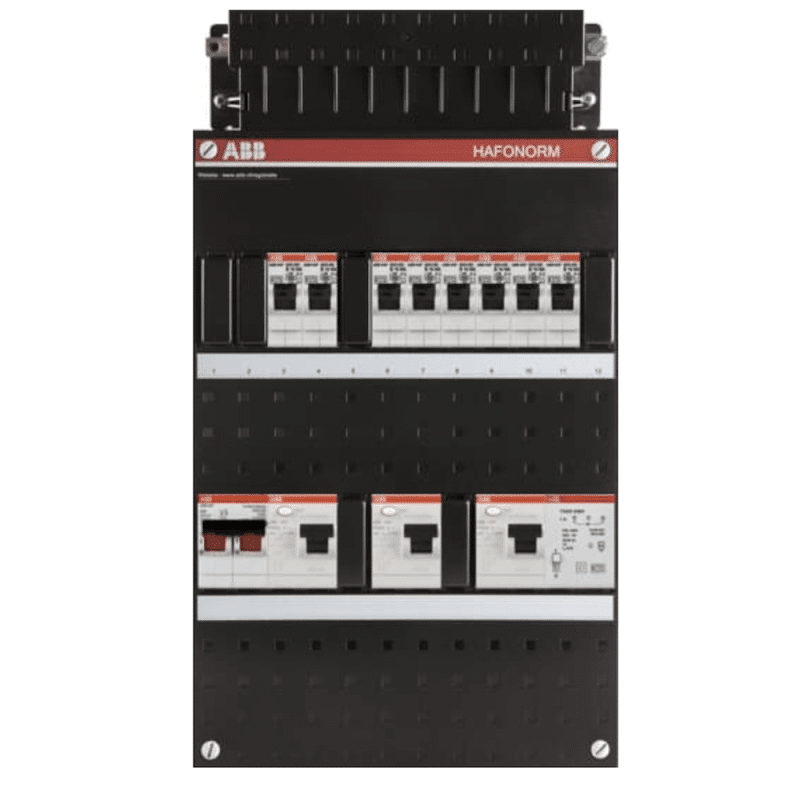 ABB busboard groepenkast 1 fase 8 groepen + beltrafo 220 x 390 1 ABB busboard groepenkast 1 fase 8 groepen + beltrafo 220 x 390