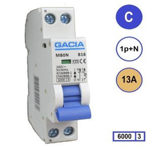 Gacia installatieautomaat 1P+N C13 6KA - M80N-C13