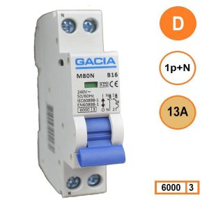 Gacia installatieautomaat 1P+N D13 6KA - M80N-D13