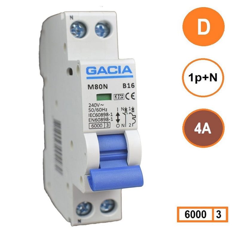 Gacia-installatieautomaat-1PN-D4-6KA.jpg Gacia installatieautomaat 1P+N D4 6KA - M80N-D04