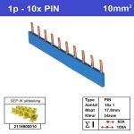 Sep kam pin 1 fase 10 polig 17,8mm blauw