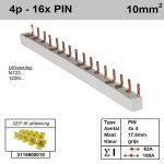 Sep kam pin 4 fase 16 polig 178mm gebogen grijs