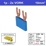 Sep kam vork M6 1 fase 2 polig 17,8mm blauw