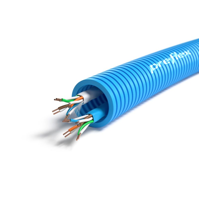 Preflex flexbuis UTP 2x Cat5e 20mm – 100 meter