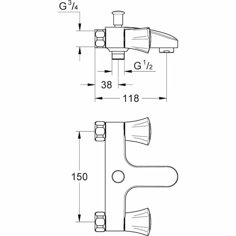 GROHE Costa-L badmengkraan 150mm - 25453001 1 GROHE Costa L badmengkraan 150mm 25453001 1