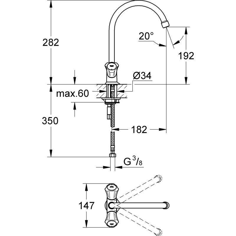 GROHE Costa-L eengats gootsteenmengkraan - 31831001 1 GROHE Costa L eengats gootsteenmengkraan 31831001 1