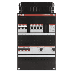 ABB busboard groepenkast 3 fase 4 groepen + kookgroep + beltrafo 220 x 390 1