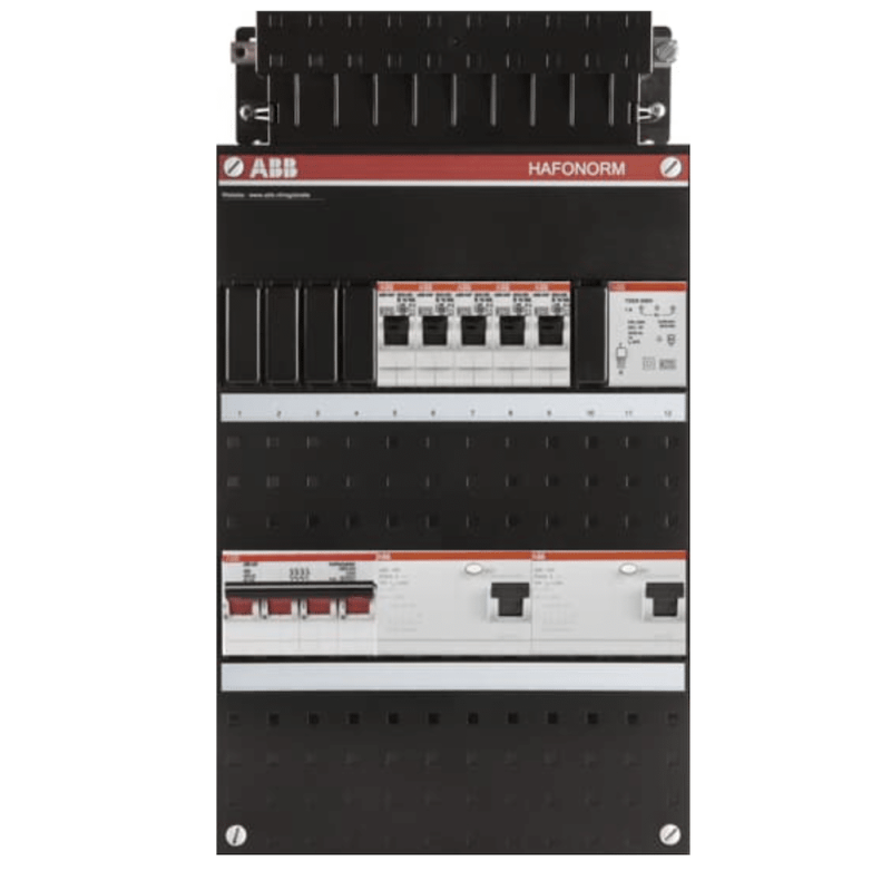ABB busboard groepenkast 3 fase 5 groepen + beltrafo 220 x 390 1 ABB busboard groepenkast 3 fase 5 groepen + beltrafo 220 x 390 1
