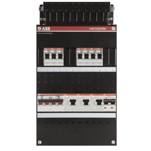 ABB busboard groepenkast 3 fase 7 groepen + aardlekautomaat 220 x 390 1
