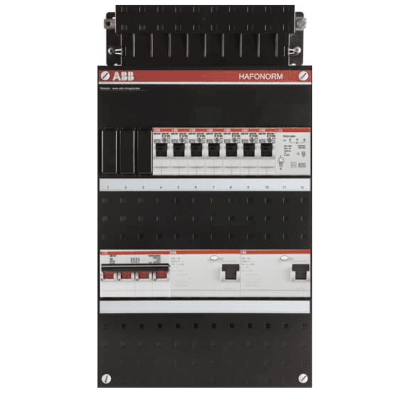 ABB busboard groepenkast 3 fase 7 groepen + beltrafo 220 x 390 2 ABB busboard groepenkast 3 fase 7 groepen + beltrafo 220 x 390 2