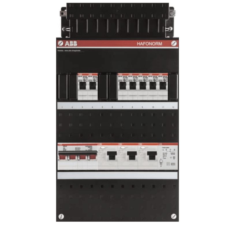 ABB busboard groepenkast 3 fase 7 groepen + beltrafo 220 x 390 ABB busboard groepenkast 3 fase 7 groepen + beltrafo 220 x 390