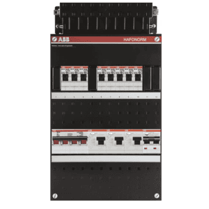 ABB busboard groepenkast 3 fase 8 groepen + aardlekautomaat 220 x 390 1