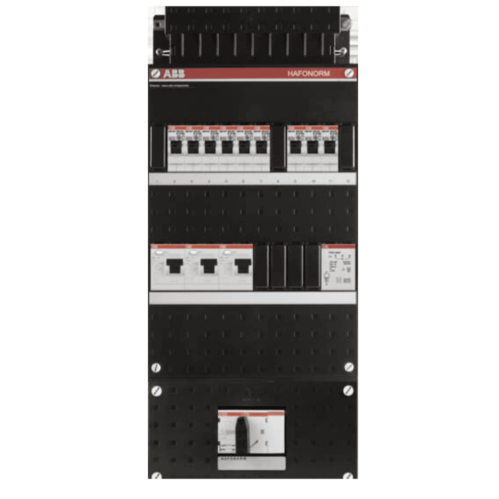 ABB busboard groepenkast 3 fase 9 groepen + beltrafo 220 x 500 ...