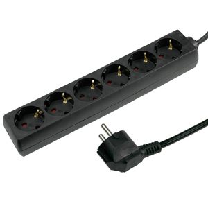 Tafelcontactdoos 6 voudig zwart + RA - 3 meter