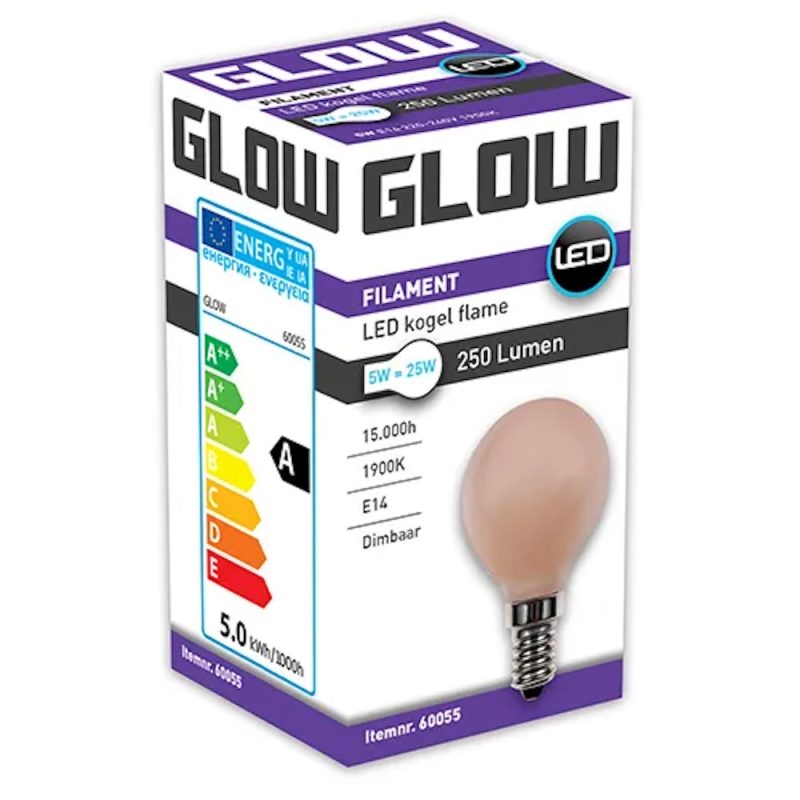 Glow Flame LED Kogel Lamp E14 5-25W A60 - 10 stuks 1 Glow Flame LED Kogel Lamp E14 5-25W A60 - 10 stuks 1