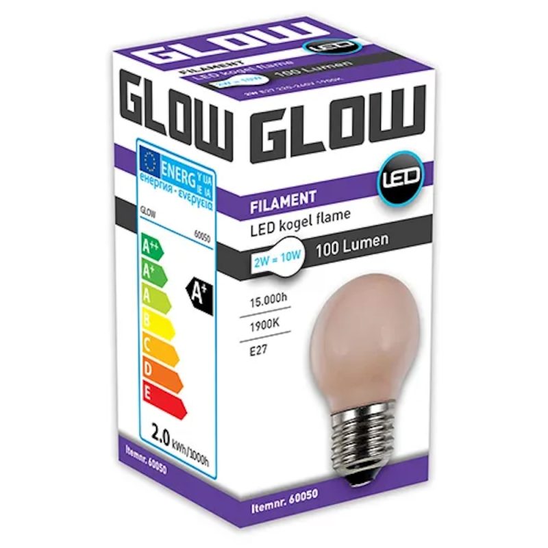 Glow Flame LED Kogel Lamp E27 5-25W A60 - 10 stuks 1 Glow Flame LED Kogel Lamp E27 5-25W A60 - 10 stuks 1