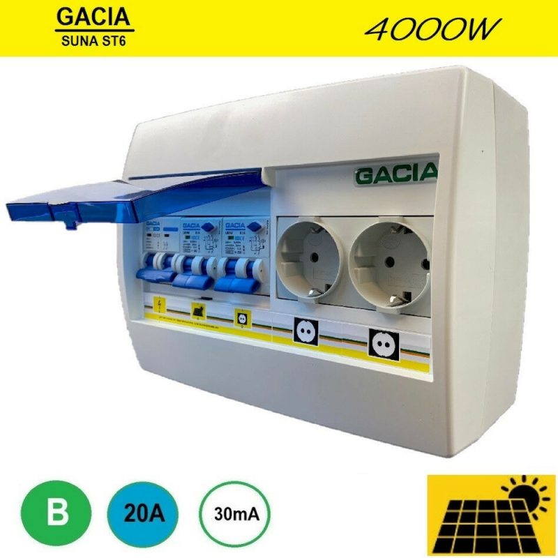 Gacia pv verdeler ST6 SUNA 4000W - 1x ALA B20 + 2x WCD Gacia pv verdeler ST6 SUNA 4000W - 1x ALA B20 + 2x WCD
