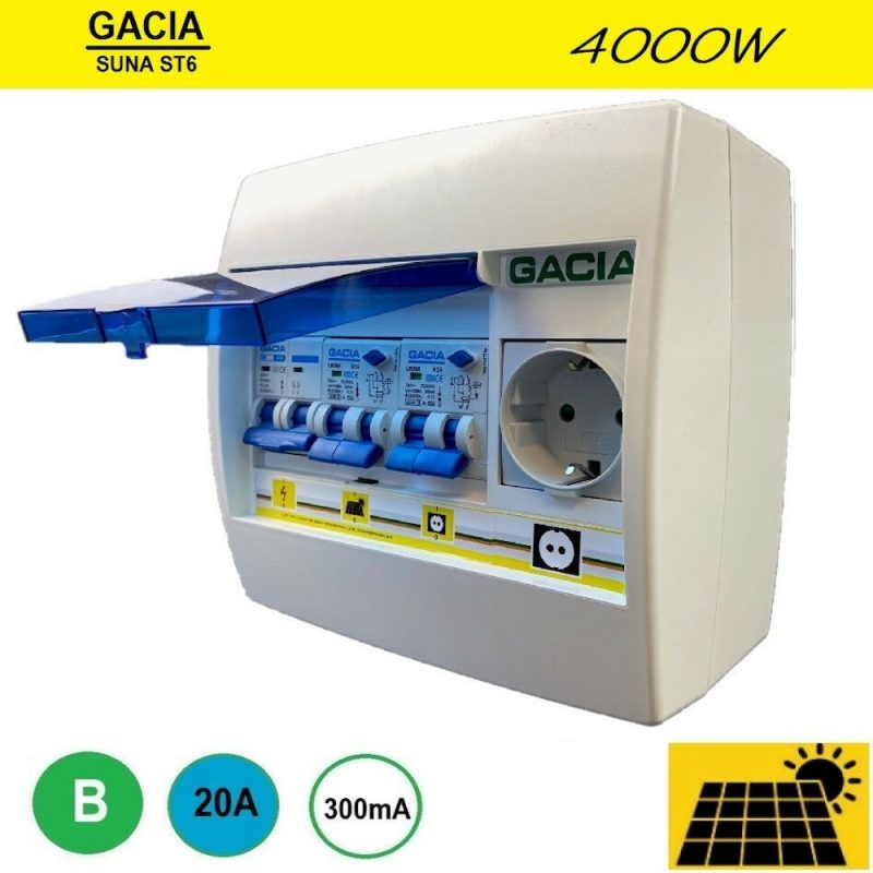 Gacia pv verdeler ST6 SUNA 4000W - 1x ALA B20 300ma + 1x WCD Gacia pv verdeler ST6 SUNA 4000W - 1x ALA B20 300ma + 1x WCD