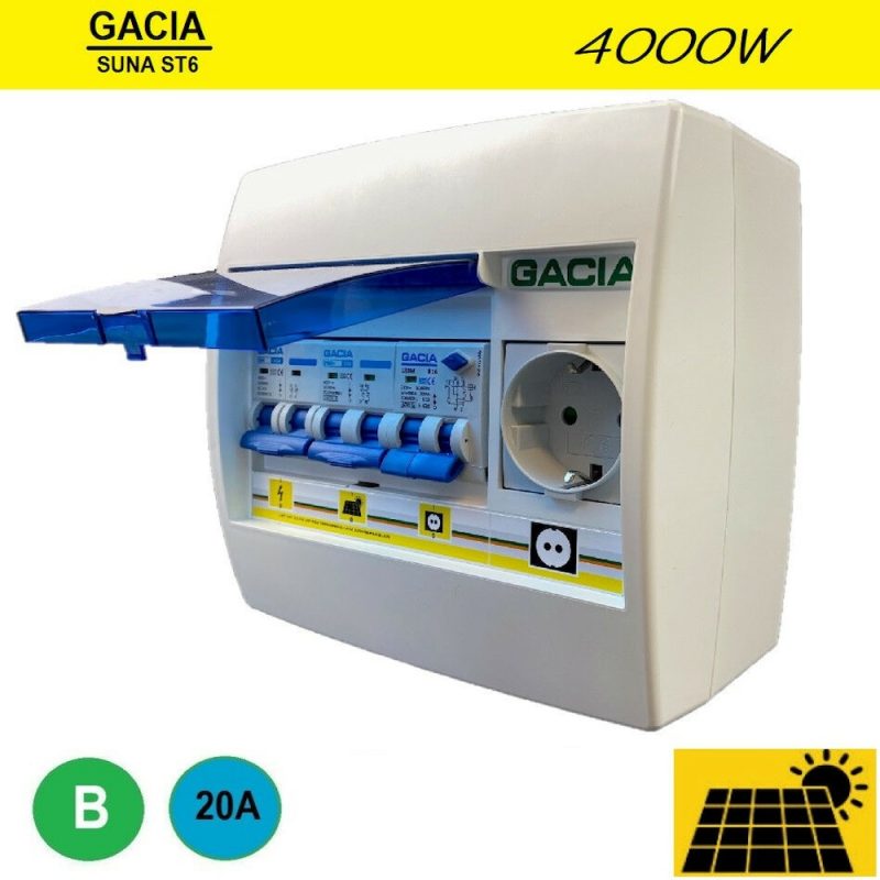 Gacia pv verdeler ST6 SUNA 4000W - 1x B20 + 1x WCD Gacia pv verdeler ST6 SUNA 4000W - 1x B20 + 1x WCD