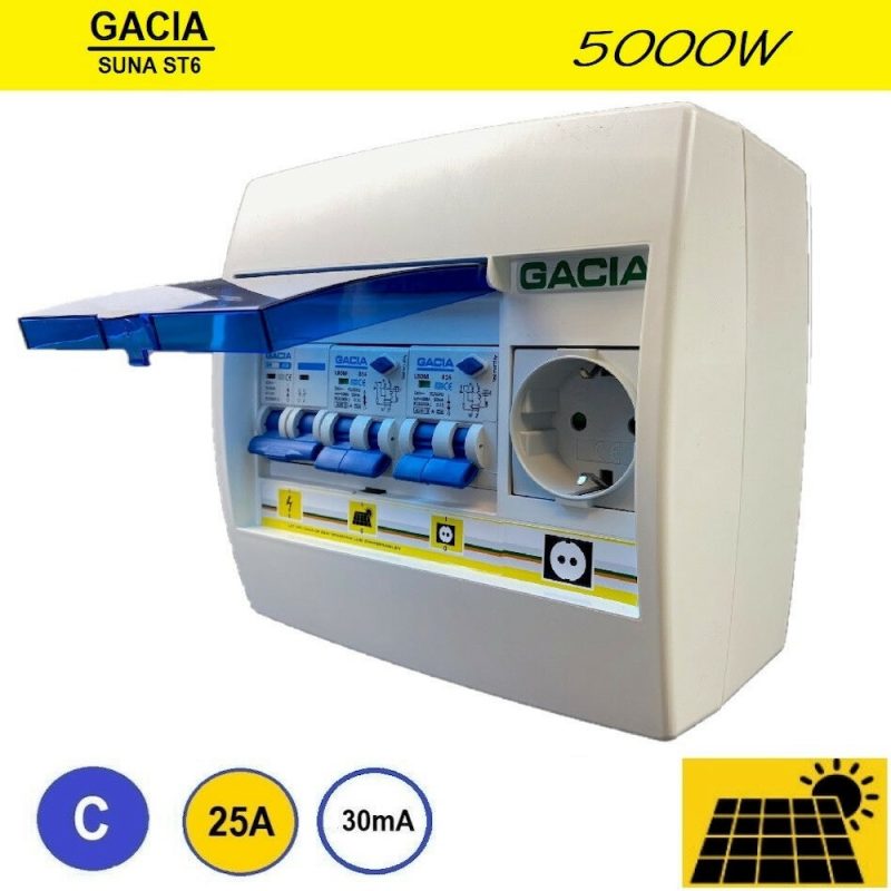 Gacia pv verdeler ST6 SUNA 5000W - 1x ALA C25 + 1x WCD Gacia pv verdeler ST6 SUNA 5000W - 1x ALA C25 + 1x WCD