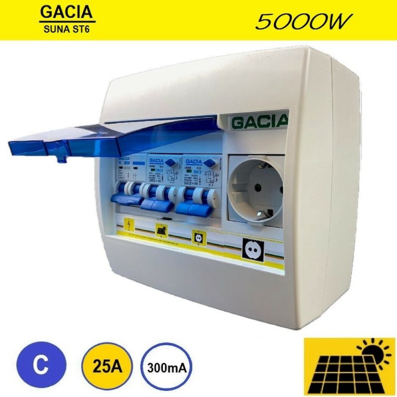 Gacia pv verdeler ST6 SUNA 5000W - 1x ALA C25 300ma + 1x WCD Gacia pv verdeler ST6 SUNA 5000W - 1x ALA C25 300ma + 1x WCD