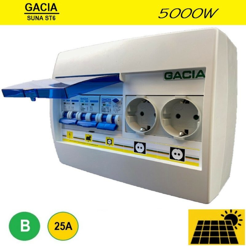 Gacia pv verdeler ST6 SUNA 5000W - 1x B25 + 2x WCD Gacia pv verdeler ST6 SUNA 5000W - 1x B25 + 2x WCD