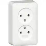 Gira wandcontactdoos zonder RA 2 voudig opbouw wit 479114