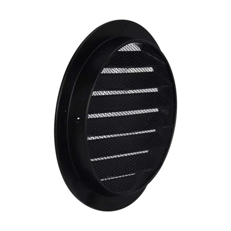 Europlast aluminium buitenlucht muur rooster zwart Ø 125mm - DSAV125B 125 alu buiten rooster zwart back 1