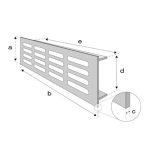 Aluminium plintrooster zilver 400 x 80mm 3