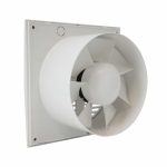 Badkamerventilator standaard 150 mm wit achterkant zijkant stekker 1