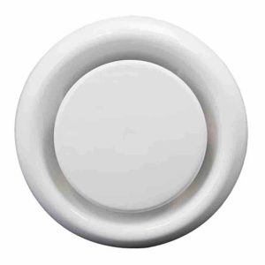 DEC kunststof afvoer ventilatie ventiel met klemveren grijswit RAL9003 Ø 100 mm - DVLF100
