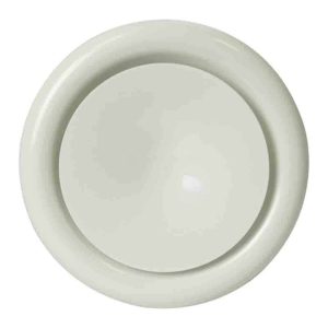 DEC metalen toevoer ventilatie ventiel met klemveren spierwit RAL9010 Ø 100 mm - DVSC-P100