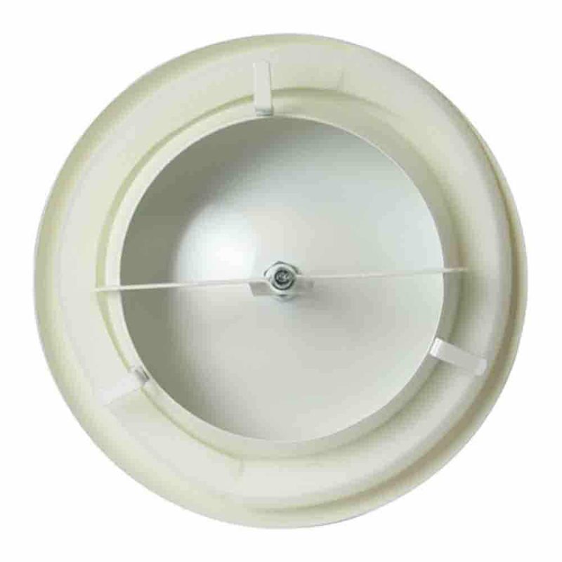DEC metalen toevoer ventilatie ventiel met klemveren spierwit RAL9010 Ø 80 mm – DVSC-P080 DEC metalen ventilatie toevoer ventiel klemveren O 80 mm wit 1