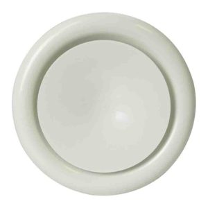DEC metalen toevoer ventilatie ventiel met montagebus spierwit RAL9010 Ø 200 mm – DVS-P200