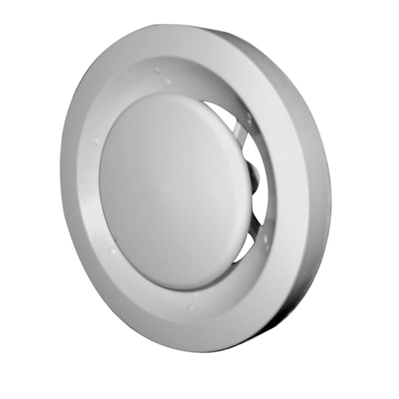 Duco kunststof toevoer/afvoer ventilatie ventiel met klemveren RAL9010 Ø 125 mm – 0000-4178 Duco kunststof toevoerafvoer ventilatie ventiel met klemveren RAL9010 O 125 mm – 0000 4178
