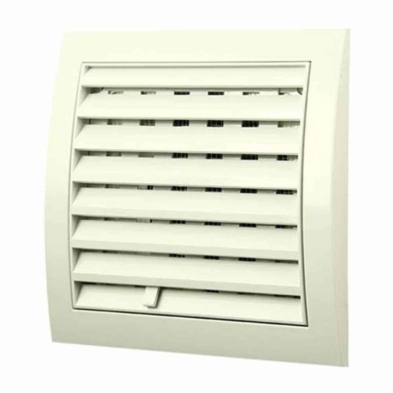 Europlast kunststof muurrooster regelbaar wit 150 x 150mm ø 100mm - N10R Kunststof muurrooster regelbaar 150 x 150mm wit O 100mm 2