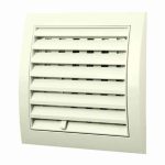 Kunststof muurrooster regelbaar 190 x 190mm wit O 150mm 2