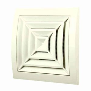 Europlast kunststof plafondrooster 150 x 150mm wit ø 100mm - ND10G