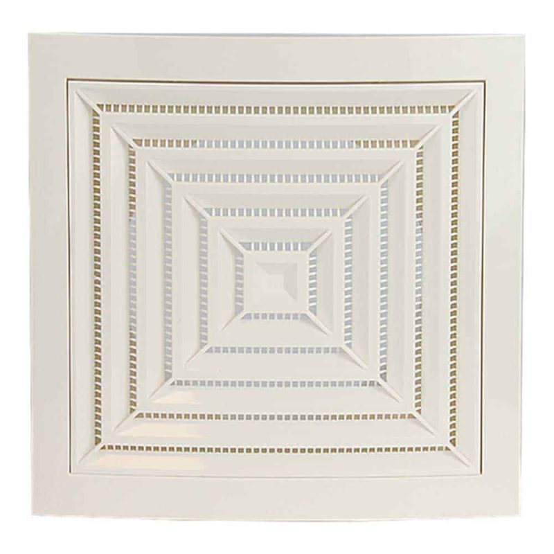 Europlast kunststof plafondrooster 190 x 190mm wit ø 125mm - ND12G Kunststof plafondrooster 150 x 150mm wit O 125mm 1 1