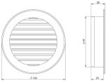 Kunststof schoepenrooster rond 100mm 1