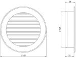 Kunststof schoepenrooster rond 125mm