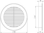 Kunststof schoepenrooster rond 150mm