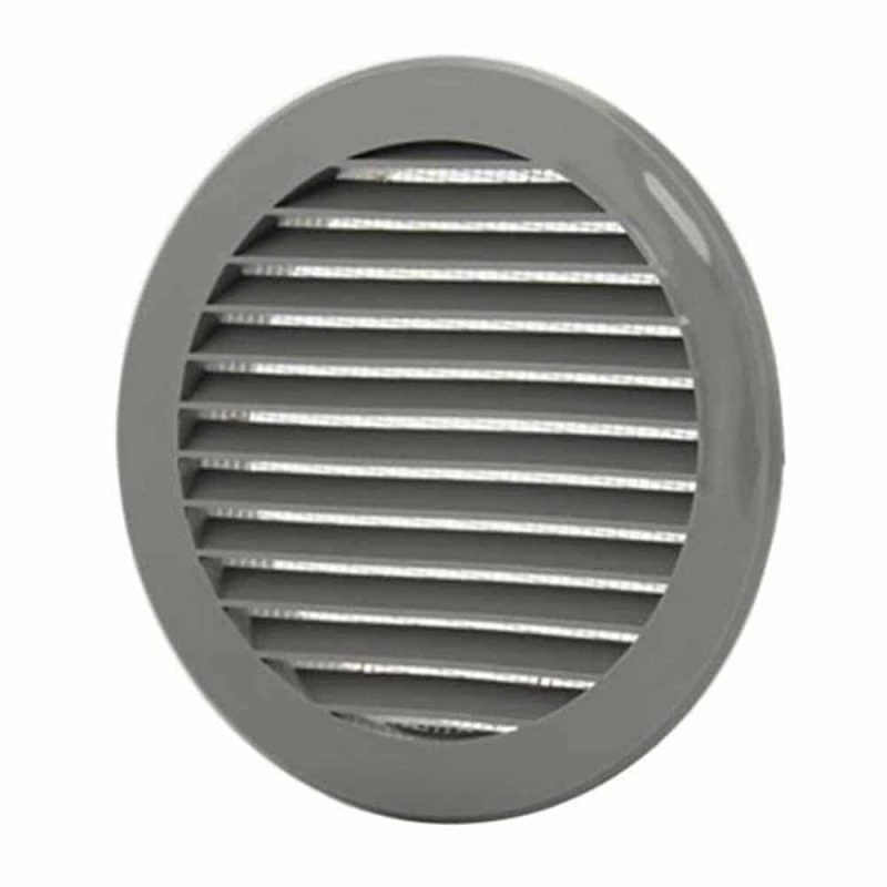 Europlast kunststof schoepenrooster rond grijs Ø 125mm – VR125P Kunststof schoepenrooster rond grijs O 125mm 1