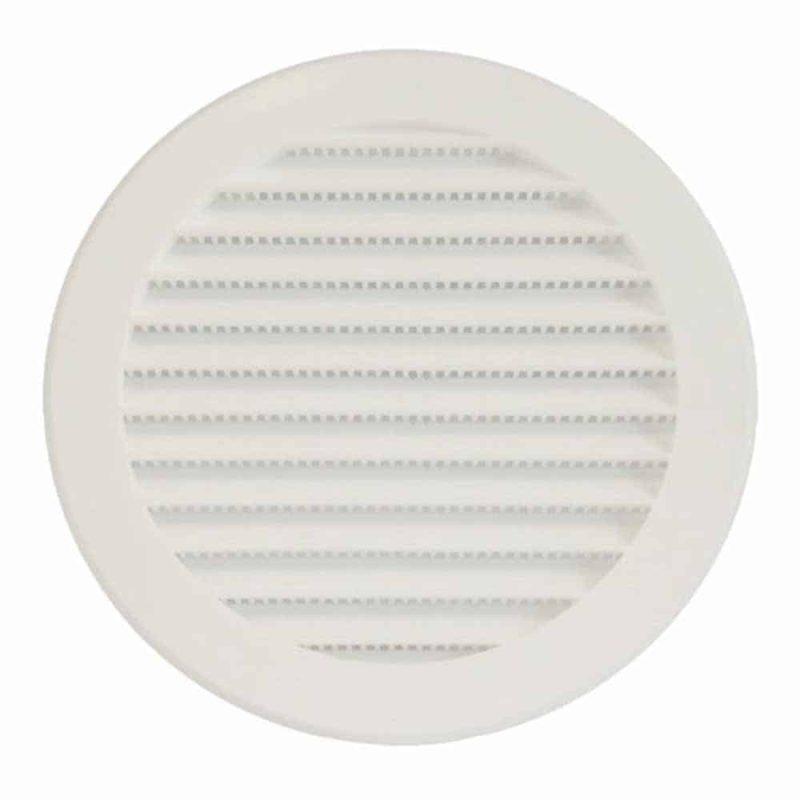 Europlast kunststof schoepenrooster rond wit Ø 100mm – VR100 Kunststof schoepenrooster rond wit O 100mm 1 1 1
