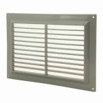 Kunststof ventilatierooster rechthoekig grijs met grill 250 x 170mm
