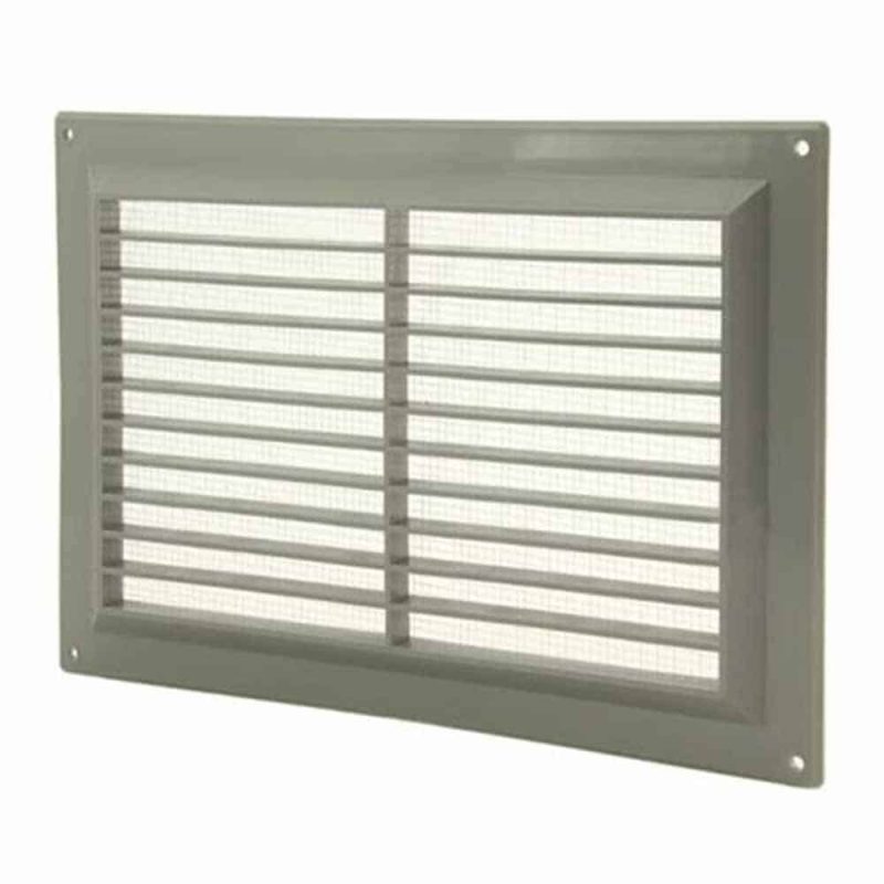 Europlast kunststof ventilatierooster rechthoekig grijs met grill 170 x 250mm - VR2517P Kunststof ventilatierooster rechthoekig grijs met grill 250 x 170mm