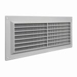Kunststof ventilatierooster rechthoekig grijs met grill 300 x 130mm 1 1