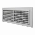 Kunststof ventilatierooster rechthoekig grijs met grill 300 x 130mm 3 1