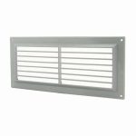 Kunststof ventilatierooster rechthoekig grijs met grill 300 x 130mm 4